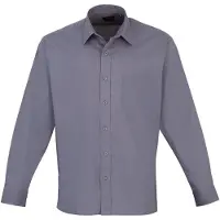 Premier Heren Poplin Formeel Overhemd Met Lange Mouwen (Staal)