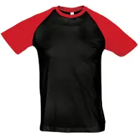 Sols Heren Funky Contrast T-Shirt met korte mouwen (Zwart/Rood)
