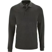 Sols Heren Perfecte Lange Mouw Pique Polo Shirt (Houtskool mergel)
