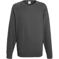 Fruit Of The Loom Heren Lichtgewicht Raglan Sweatshirt (240 GSM) (Licht Graphite)