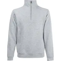 Fruit Of The Loom Heren Premium 70/30 Ritssluiting Neck Sweatshirt (Heater Grijs)