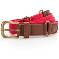Asquith & Fox Heren Fauxleer en Canvasgordel (Kersenrood)