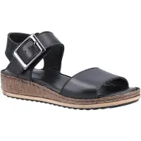 Hush puppies Dames/dames Ellie leren wig sandalen (Zwart)