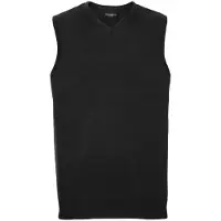 Russell athletic Russell Collection Heren Gebreid V Hals Mouwloos Sweatshirt (Houtskool mergel)