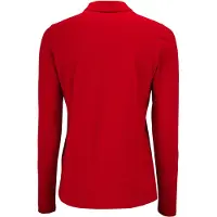 Sols Dames/dames Perfecte Lange Mouw Pique Polo Shirt (Rood)