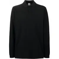 Fruit Of The Loom Heren Premium Poloshirt Met Lange Mouwen (Zwart)