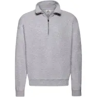Fruit Of The Loom Heren Classic Sweatshirt met Kwart Ritssluiting (Heide Grijs)