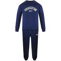 Aquascutum Heren Old School Crew Neck Trainingspak (Marineblauw)