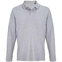 Sols Pacific Pique poloshirt met lange mouwen, uniseks, volwassenen (Grijze Mergel)