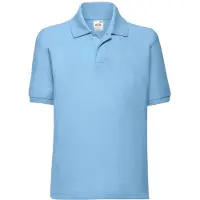 Fruit Of The Loom Kinderen /Kinder Poly/ Katoen Piqué-Poloshirt Voor Kinderen. (Hemelsblauw)