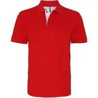 Asquith & Fox Heren Klassieke Pasvorm Contrast Poloshirt (Rood/wit)