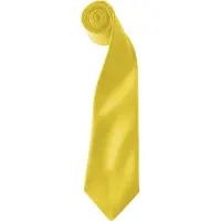 Premier Kleuren Heren Satin Clip Tie (Pakket van 2) (Zonnebloem)