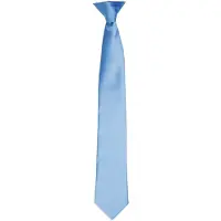 Premier Kleuren Heren Satin Clip Tie (Middenblauw)