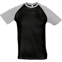 Sols Heren Funky Contrast T-Shirt met korte mouwen (Zwart/Grijze Marl)