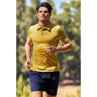 Mountain Warehouse Heren Agra gestreept poloshirt (Geel)