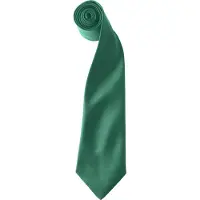 Premier Kleuren Heren Satin Clip Tie (Pakket van 2) (Smaragd)