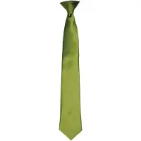 Premier Kleuren Heren Satin Clip Tie (Oase Groen)