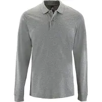 Sols Heren Perfecte Lange Mouw Pique Polo Shirt (Grijze Mergel)