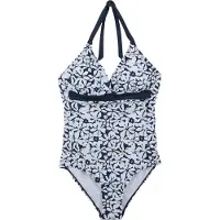Regatta Dames/Dames Flavia II Large Gebloemd Eendelig Zwempak (Marine, Wit)