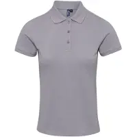Premier Dames/dames Coolchecker Plus Piqu Polo met CoolPlus (Zilver)