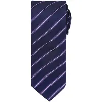 Premier Heren Sport Stripe Pattern Formele Work Tie (Marine / Paars)