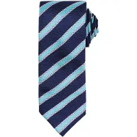 Premier Heren Wafelstrook Formele zakelijke stropdas (Marine / Turquoise)