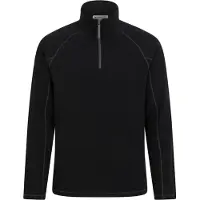 Mountain Warehouse Heren Ashbourne II Half Zip Fleece Top (Zwart)