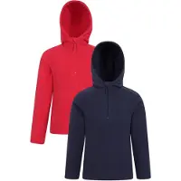 Mountain Warehouse Kinder/Kids Camber Quarter Zip Hoodie (Set van 2) (Marine / Rood)