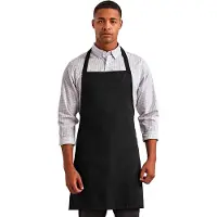 Premier Dames/Dames Essentieel Slabbetje Schort / Horeca Werkkleding (Pakket van 2) (Zwart)