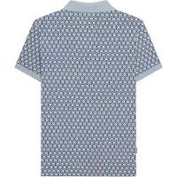 Lambretta Heren AW24 Geometrisch Poloshirt (Schemerig blauw)