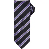 Premier Heren Wafelstrook Formele zakelijke stropdas (Pakket van 2) (Zwart/Rich-Violet)