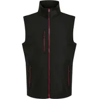 Regatta Heren Navigate Softshell 2-laags bodywarmer (Zwart/Klassiek Rood)