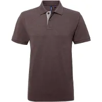 Asquith & Fox Heren Klassieke Pasvorm Contrast Poloshirt (Houtskool / Heide Grijs)