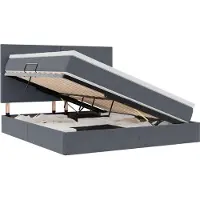 vidaXL Opslag bed met matras Donkergrijs 180 x 200 cm Fluweel
