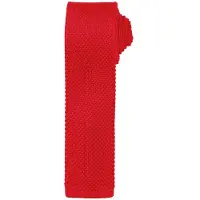 Premier Heren Slanke structuur gebreid effect stropdas (Rood)