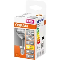 Osram LED-Reflektorlampen R50 mit Retrofit-Schraubsockel, 60 Watts Ersatz, E14, R50-shape, 2700 Kelvin, Warm weiß, Klares Glas, single Pack