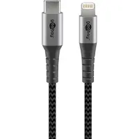 Goobay 8-pins Lightning naar USB-C kabel - USB2.0 - tot 60W / nylon - 0,50 meter