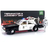 Greenlight Collectibles Chevrolet Caprice 1987 "Police Terminator 2 Judgment Day met T-1000 Figuur" Zwart / Wit 1-18