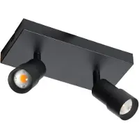 Eth Opbouw spot 2x led Liam zwart - rechthoekig