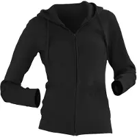 Russell athletic Russell Dames Premium Authentieke Hoodie met rits (3-laagse stof) (Zwart)