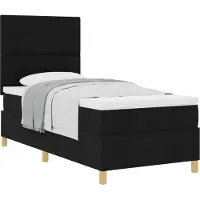 vidaXL Boxspring bed met hoofdeinde Zwart 90 x 200 cm Stof