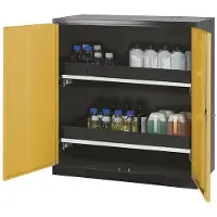 ASECOS Chemicaliënkast, vleugeldeur, 2 uittrekbare bakken, 1055x520x1105 mm, veiligheid: