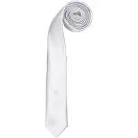 Premier Stropdas - Heren Slank Retro Work Tie (Pakket van 2) (Wit)