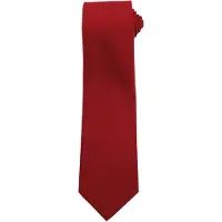 Premier Effen polyester stropdas (Bourgondië)