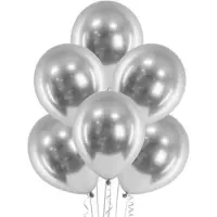 Belbal Ballonnen - Luxe - Glanzend zilver - Metallic - 30cm - 100st.