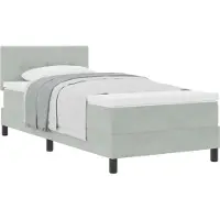 vidaXL Boxspringbed met hoofdeinde, lichtgrijs, 90 x 200 cm, fluweel