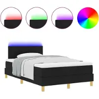 vidaXL LED Box Spring Bed met hoofdeinde Zwart 120 x 200 cm Stof