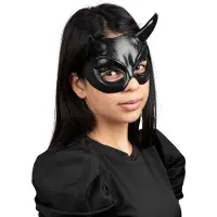 Partychimp Zwarte Duivel halfmasker voor volwassen