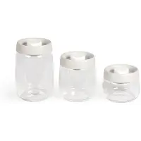 Livoo Set of 3 vacuum jars - - MEN401 - 400 ml. 800 ml. and 1.2 L - Borosciliate glass - Freezer safe
