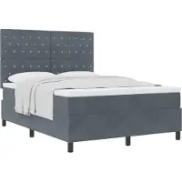 vidaXL Boxspringbed met matras, donkergrijs, 160 x 200 cm, fluweel